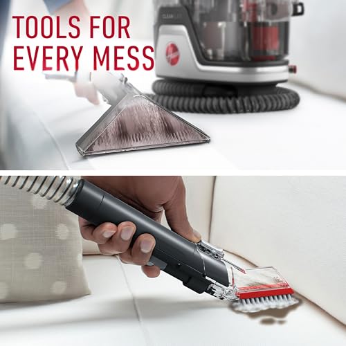 Image of Hoover Cleanslate Spot Washer, Powerful Carpet & Upholstery Multi-purpose Spot Cleaner, Removes Tough Stains, Portable, Kills over 99% of Bacteria, Tools to clean every Mess (Red)