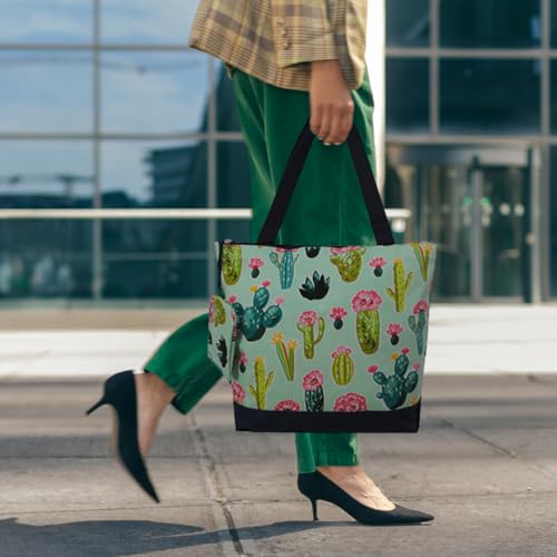 Image of NGIL Medium Top Zipper Closure Canvas Tote Bag with Attached Matching Coin Purse For Moms and Nurses