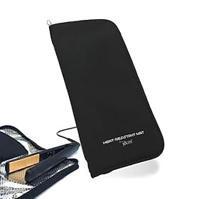 Etui et tapis résistants à la chaleur pour le lisseur – Sac de voyage avec poches pour peignes et accessoires – Idéal pour voyager et protéger vos surfaces