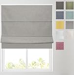 Barnes Blinds - Linen Look Blackout Lined Roman Blind - choice of standard or deluxe headrail - Choice of Deluxe or Standard Headrail - Durable Fittings Easy Fit (Grey 4ft (122cm))