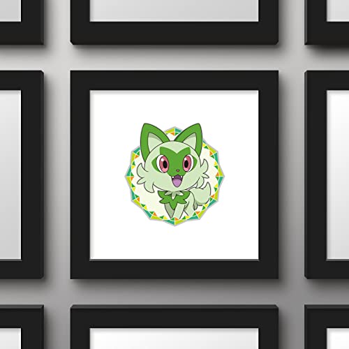 Trends International Gallery Pops Pokémon - Sprigatito Sparkle Badge Wall Art Wall Poster, 12.00" x 12.00", Black Frame Version by Trends International - Used condition - Image 2