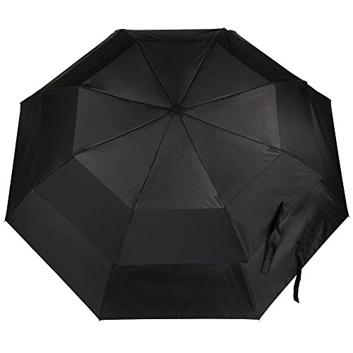 Totes Blue Line Golf-Size Vented Canopy Compact Umbrella, Black, One Size #TOP1