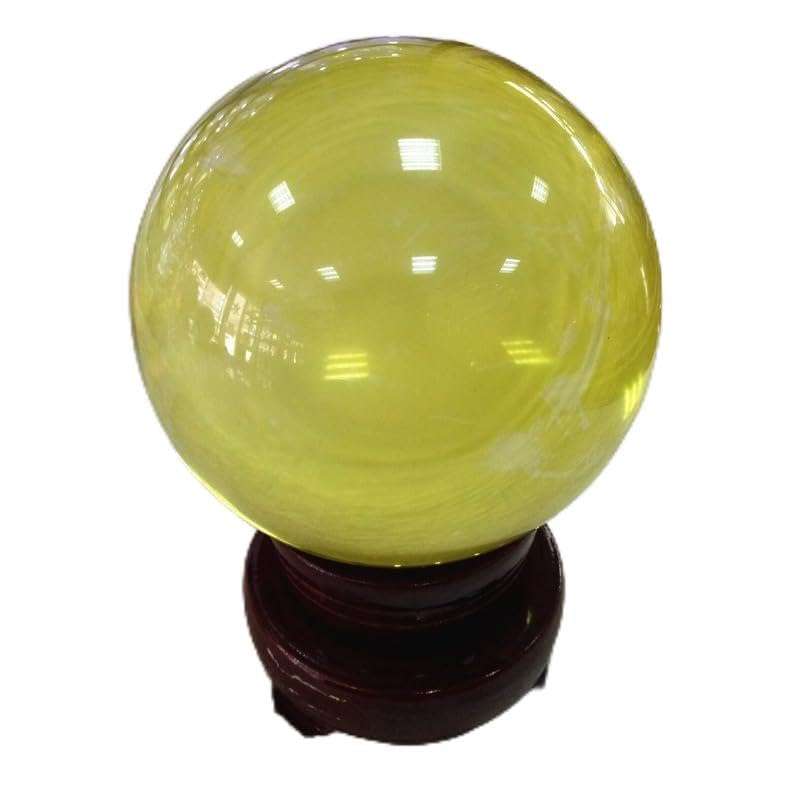 Boule de cristal jaune 80mm pour illuminer un intérieur sombre sans travaux