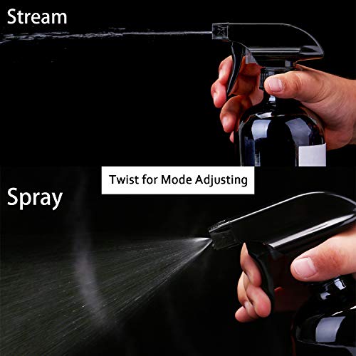 Empty Amber Glass Spray Bottles With Labels (4 Pack) - 16Oz Refillable Container For Essential Oils, Cleaning Products By Thetis Homes #TOP6