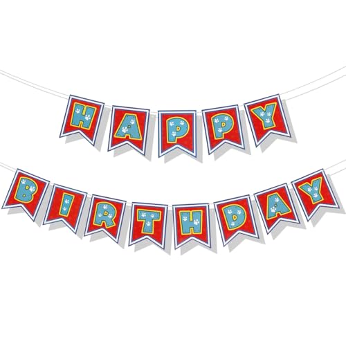 Banderole Anniversaire Joyeux Chien, Décoration Fête Enfants