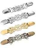 Ruisita 4 Pieces Vintage Dress Clips Retro Shirts Clips Cinch Sweater Shawl Cardigan Brooches for Women & Girls