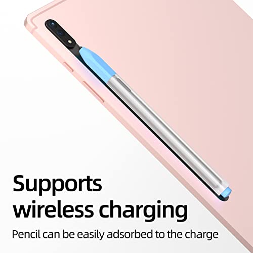 Image of Compatible with Samsung Galaxy Tab S7 /S7+ /S7 FE /S8 /S8+ /S8 Ultra /S9 /S9+ /S9 Ultra Pencil Case S Pen Case, Silicone Translucent Non-Slip Cover. (Sky Blue)