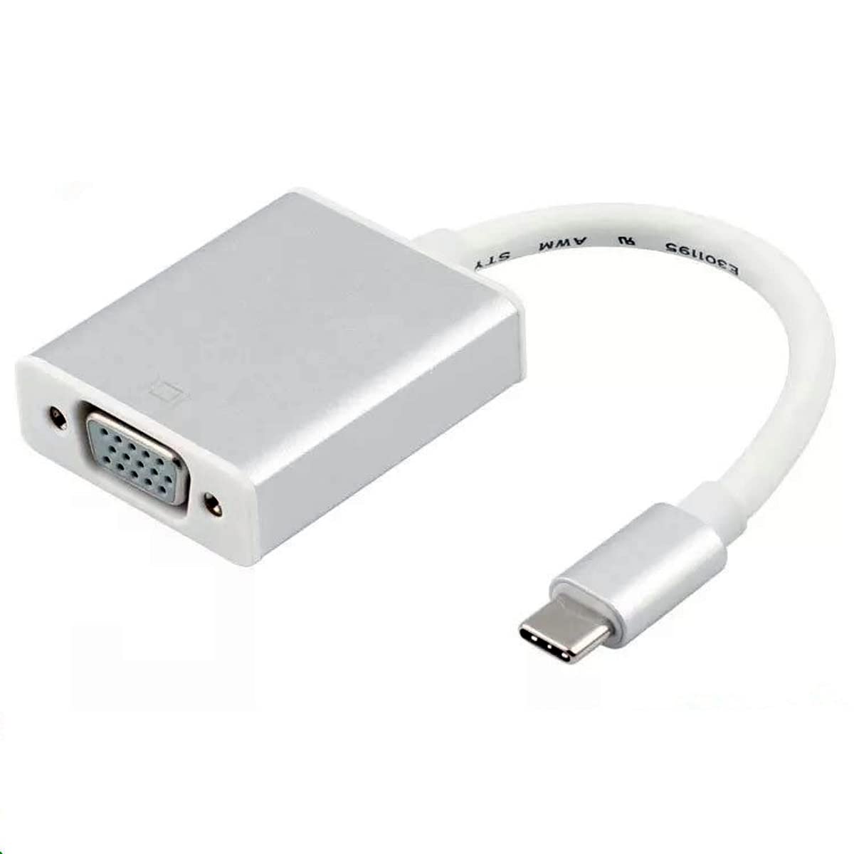 D.Square- Adaptador USB C a VGA 10cm, Macho a Hembra, Convierte la Señal Digital USB-C a Señal VGA, Compatible con iMac, MacBook Air, Google Chromebook Pixel, Lenovo, DELL, HP, Acer.
