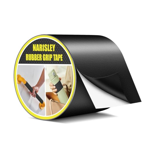 Rubber Grip Tape, Anti Slip Tape with Adhesive, 4In x 10Ft, Black