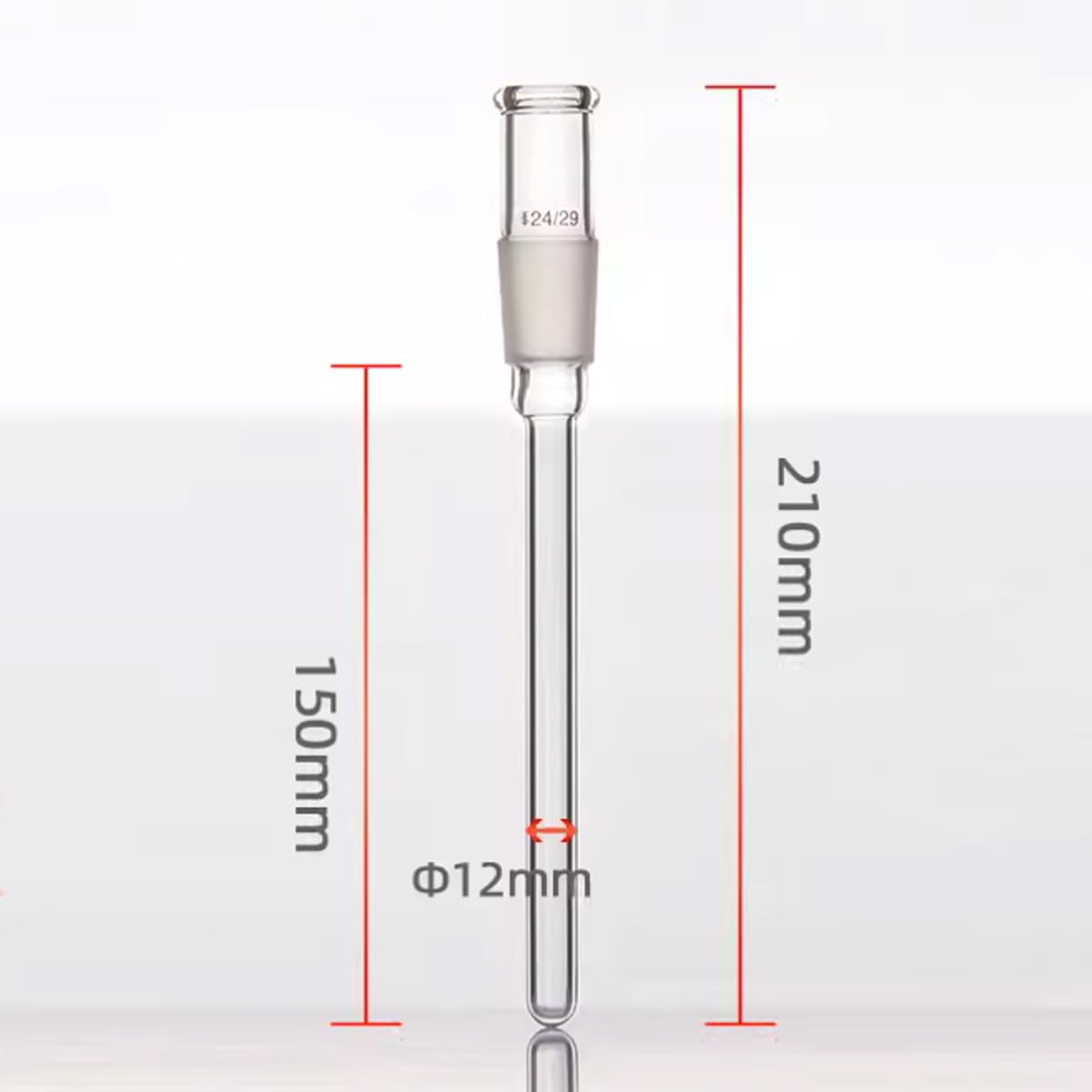 Thermometer Gehäuse transparente Glas Thermowells mit 24/29 Innengelenk für Destillationsgerät (150MM)