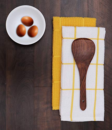 Amour Infini Terry Dish Towel | Set Of 4 | 16 X 26 Inches | Durable, Soft And Absorbent |100% Cotton Dishtowels | Perfect For Household And Commercial Uses | Yellow #TOP3