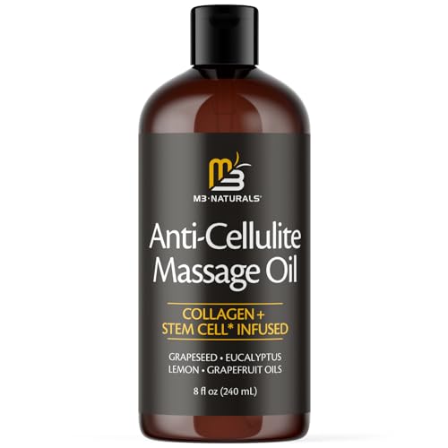 Image of Anti Cellulite Massage Oil and Firm Dry Brush Kit | Collagen & Stem Cell Skin Tightening Kit | Radiant Body Care Kit for Women by M3