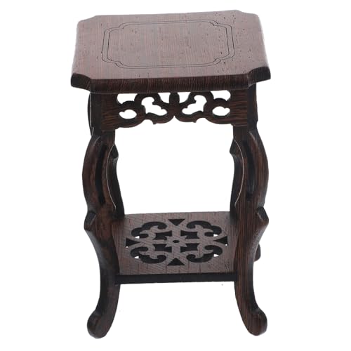 Gatuida Wooden Flower Pot Base Plant Stand Planter Rack for Indoor Outdoor Use Chicken Wing Wood Miniature Jade Stone Display Holder 9x13.5cm Home Office Decor