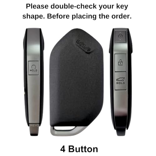 Image of KEYCEPT Metal Armor Key Cover Compatible for Kia Syros, EV6, EV9 Seltos 2026 4 Button smart Key with Keychain . (Metal Armor)