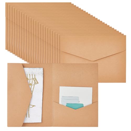 Sobres para invitaciones de 13 x 18 cm trípticos kraft para manualidades y fiestas de despedida