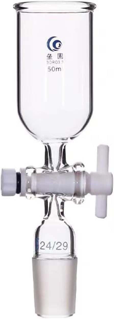 1Pcs Clear 50ml to 1000ml Glass Cylindrical Feed Funnel with PTFE Piston 19#24# Frosted Standard Joint for lab Teaching Tools(500mm Joint No.24)