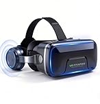 FIYAPOO 3D VR Brille mit HiFi Kopfhörern, Immersive Virtual Reality für Spiele & Filme, Ergonomisches Design, Unterstützt 4,7-7,2 Zoll Smartphones, Weihnachten Geschenk für Kinder