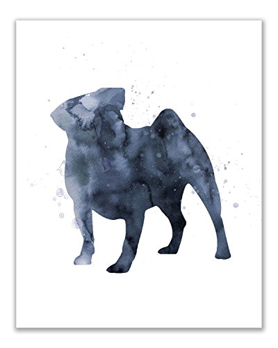 Summit Designs Pug Wall Art Decor - Set Of 3 Prints (8X10) - Poster Photos - Puppy Dog Watercolor #TOP2