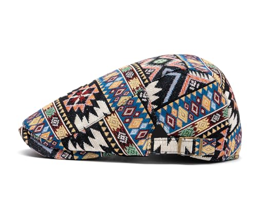 Image of Cotton Newsboy Cap,Breathable Ivy Gatsby Cabbie Beret Hat for Men's Women Driving Hunting Golf