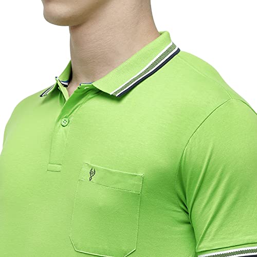 Image of Classic Polo Mens Solid Half Sleeve 100% Cotton Slim Fit Polo Neck T-Shirt (PRISTO-GR02)