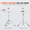 Lfhelper Cymbal Stand Set - Adjustable Height, Non-Slip Design, Portable Metal Tripod Stand for Drum Kit - Dual-Use Boom/Straight Combo - Easy Installation #2