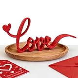 Signo De Amor - Decoraciones De Mesa Rojas | Placas Románticas Para El Día De San Valentín, Para Centros De Mesa De, Cenas De Hoteles, Oficinas En Casa, Expresión Simbólica De Amor, Toque Romá