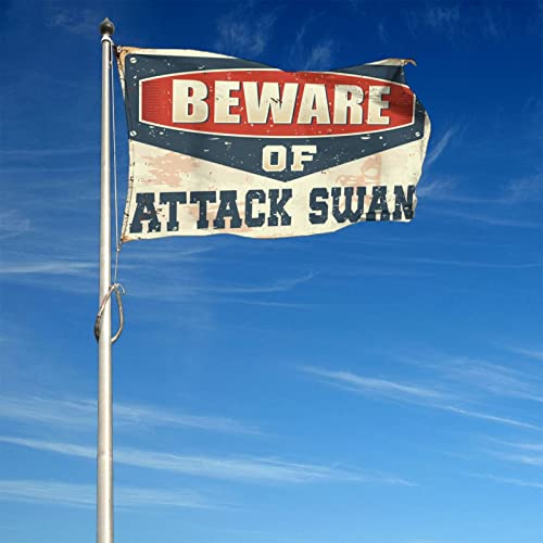 Drapeau de dortoir cool Attack Swan (152x244 cm) pour déco murale - 4