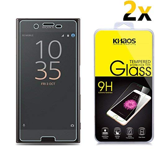 [2-Pack] KHAOS for Bubble Free Tempered Glass Screen Protector for Sony Xperia X Compact,
