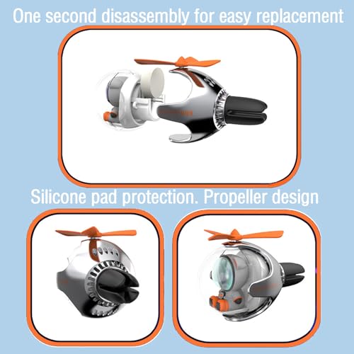Image of 2 Pcs Pilot Car Air Freshener, Cute Dog Car Vent Clip Air Freshener Automotive Air Outlet Fan Diffuser, Automotive Interiors Vent Decoration (Silver+Yellow)