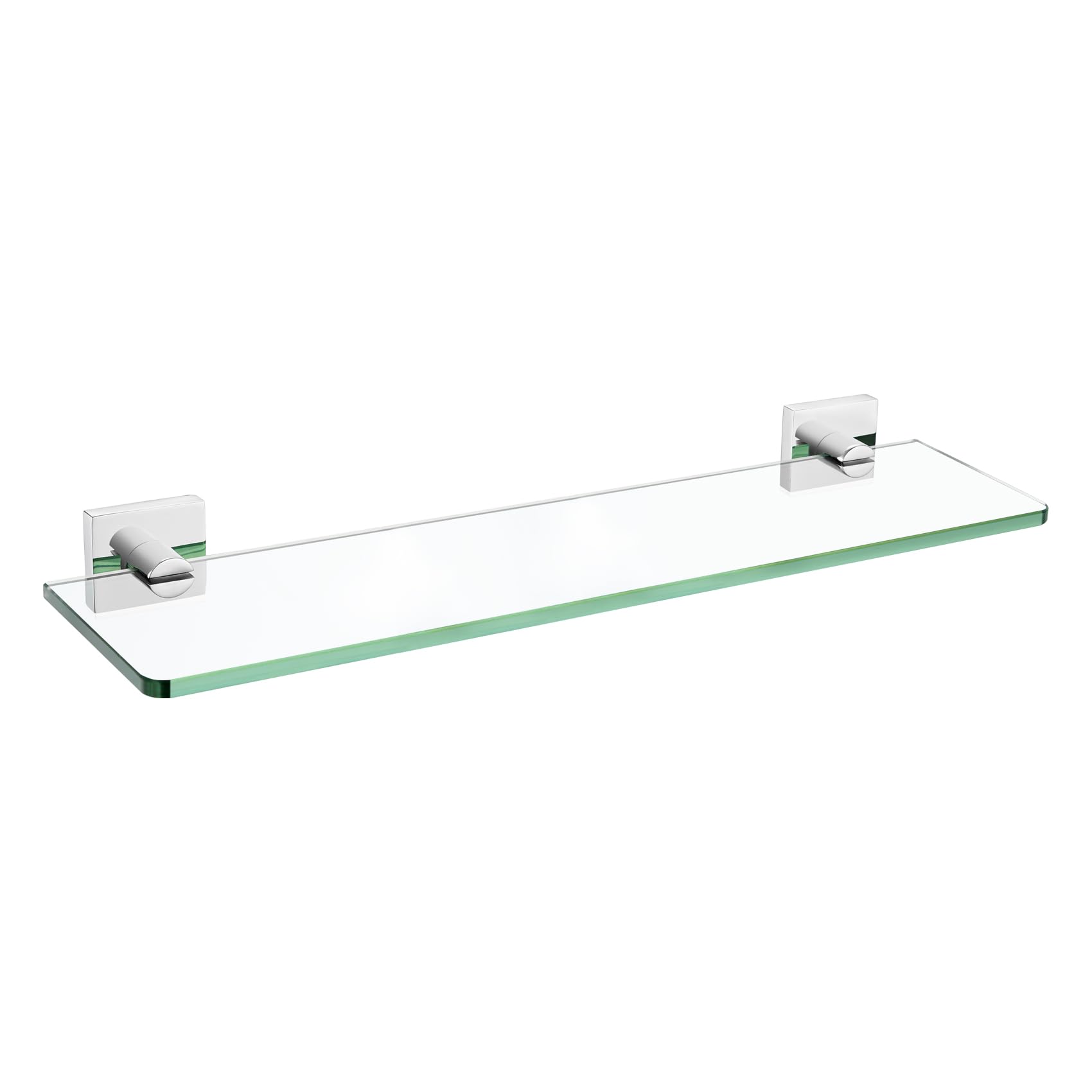 KOKOSIRI Bathroom Shelves Wall Mounted 20-Inch Floating Glass Shelf Kitchen Hanging Rack for Shower Storage Decor, Polished Stainless Steel B1107CH-L20