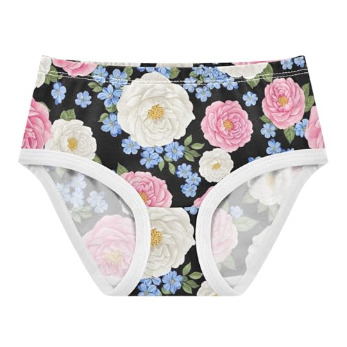 Pink Floral White Blue Prints Cute Panties Girl Toddler Underwear Floral Cotton Artistic Underpants Briefs 2t