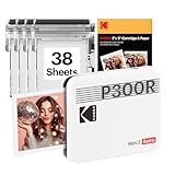 KODAK Mini 3 Retro 3x3'' Portable Photo Printer, 38 Sheets, Bluetooth Smartphone Printer for iOS & Android, Instant Color Prints, 4PASS Dye Sublimation, White