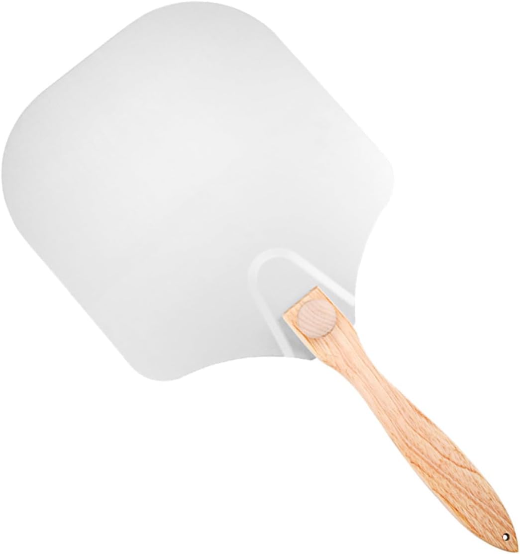 Foldable Aluminum Pizza Spatula with Wooden Handle Baking and Pizza Transfer Shovel for Restaurant and Home Oven Use with Carrying Box Random Color