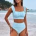 High Neck Swim Top Womens Swim Suits Women Swim Bikinis para Mujer Tummy Control Bathing Suit 2 Piece Swimsuit for Women Tummy Control Swimsuit for Women 2025 Two Piece（2-Sky Blue,XX-Large）