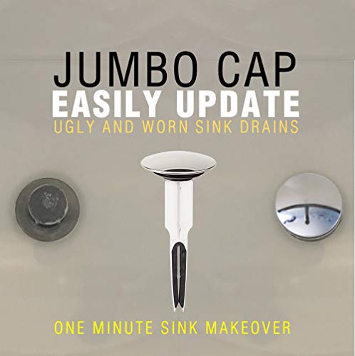 Pf Waterworks Pf0261 Easypopup Patented Universal Bathroom Sink Pop-Up Stopper, Easy Install/Remove Design, No Disassembly, Fits Ballrod Pop-Up Drains, 5-1/2 In Tall 2.5 In. Cap Dia Brushed Nickel #TOP1
