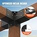 VEVOR Pergola Bracket Kit 4''x4''(Inner Size 3.6x3.6), 2pcs 4-Way Heavy Duty Corner Bracket Woodworks DIY Post Base Kit, Easy Installation Wooden Beams for Gazebos, Patio Pergolas, Log Cabin