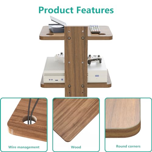 Wali CS202N Floating Tv Shelf, Holds Up To 22Lbs, Wooden Wall Mounted Shelves Under Tv Shelf thumb #3