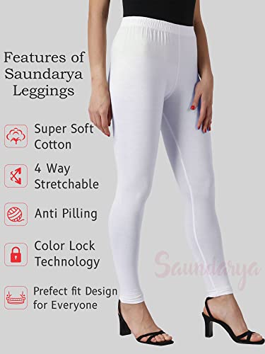 Image of Saundarya Women's Regular Fit Ankle Length Leggings Sizes: Small Size (S /M) for 26-30 inches Waist, Regular Size (L /XL) for 30-36 inches Waist and Plus Size (Plus Size for 36-42 Inches Waist)