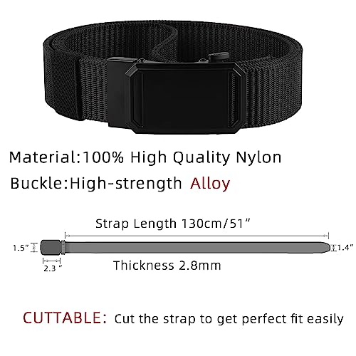 Men Belts Ratchet Belt- Nylon Web Belt Men and Women's Casual Belt for Jeans Pants - Adjustable Belt with Slide Buckle4