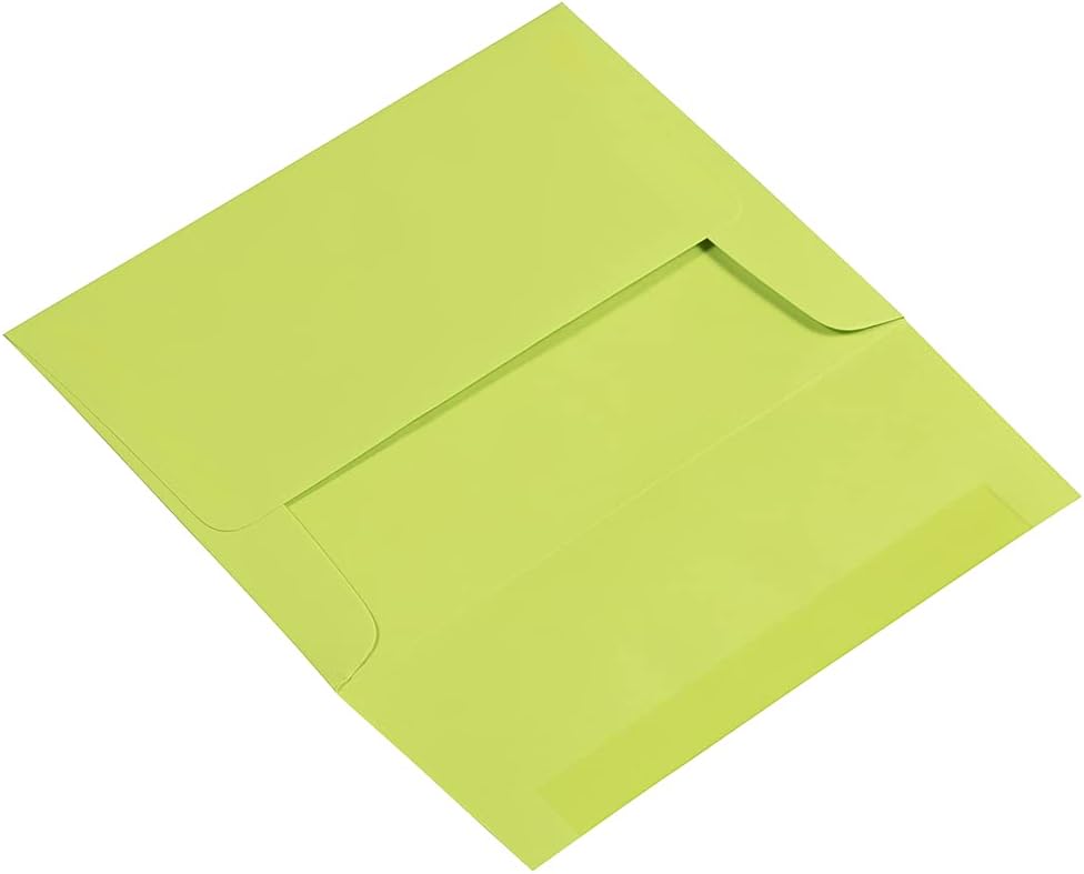 JAM PAPER A2 Colored Invitation Envelopes - 4 3/8 x 5 3/4 - Ultra Lime Green - Bulk 1000/Carton