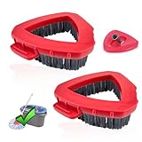 Scrub Brush,2 Pack Mop Heads Replacements Compatible for Oceda RinseClean 2 Tank System,Hard Bristle Cleaning Brush for Tile,Shower Cleaner Scrubber Brush,Included Mop Base, Not Fit 1 Tank