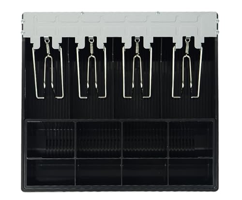 Geldorganisator für Kassenschublade, Geldscheinschnapper, Edelstahlverschlüsse, Breitenverstellung, Schließfach unter dem Münzeinsatz, HDWR HD-WS35