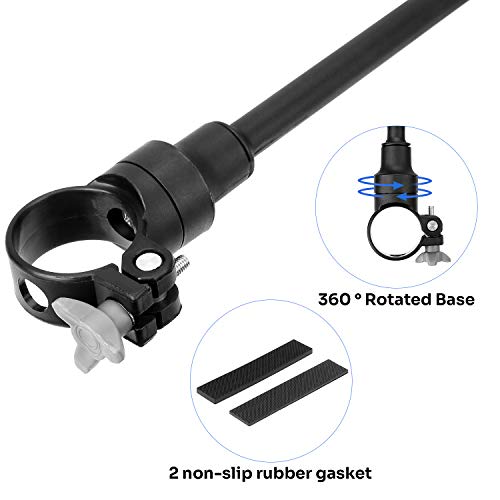 Kemimoto Bike Mirrors Scooter Mirror Handlebar Mirror 360° Adjustable Handlebar Mount Long Extension Acrylic Convex Mirror Universal For Electric Bike E-Bike Road Bike Mountain Electric Bicycle #TOP6