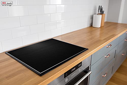 ALLboards Glazen fornuisafdekplaat, snijplank, carbonraster, antraciet, koolstofvezel, set van 2, multiplaat, werkblad… - Image 5