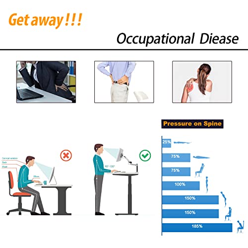 Aiz Adjustable Computer Double-Layer, Rolling Wheels Home Office Workstation, Portable Laptop Table Sitting, Adults Or Children,Black Mobile Standing Desk, 39.4" X 23.6", Rustic #TOP3