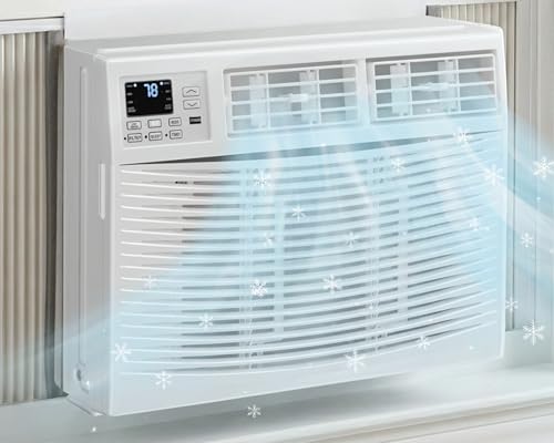 12000 BTU Window Air Conditioner, 115V Air Conditioner Window Unit with 3 Speeds, 24H Timer & Remote, 6 Modes Window AC Units, Cools up to 550 Sq.Ft, Easy Install for Bedroom Apartment Office Indoor