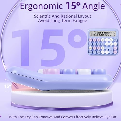 VEWINGL Mechanical Calculator 12 Digit Desk Calculator with Extra Large 5" LCD Display, Big Easy-Press Buttons, 15° Tilted Screen, Office & School Desktop Calculator