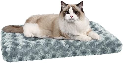 furrybaby Dog Crate Mattress, Soft Comfortable Dog Mat with Non-Slip Bottom, Machine Washable Pet Cat Puppy Bed Pad , Kennel Cushion for Large, Medium, Small Dogs (45x30 cm, Dark Gray)