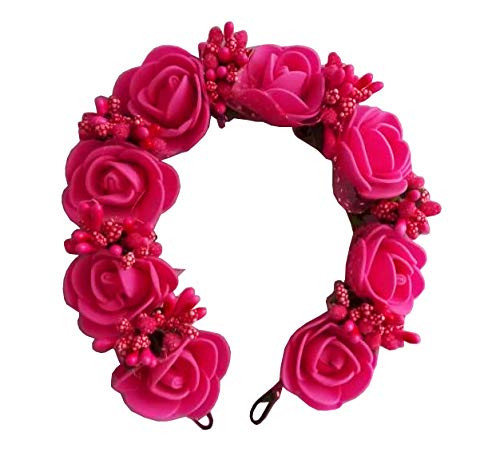 Flower Gajra for Women/Girls (Available in 12 Colors) (Magenta) (B08KPJW9PG) Amazon Price History, Amazon Price Tracker