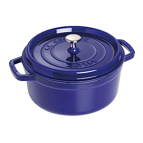 Image of Staub Cast Iron 2.75-qt Round Cocotte - Dark Blue, Made in France
